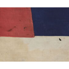 ENTIRELY HAND-SEWN 13 STAR FLAG WITH A 6-POINTED GREAT STAR / STAR OF DAVID PATTERN, ONE OF A TINY HANDFUL OF PIECED-AND-SEWN EXAMPLES WITH THIS EXTRAORDINARILY RARE STAR DESIGN, MADE DURING THE CIVIL WAR ERA; EXHIBITED AT THE MUSEUM OF THE AMERICAN REVOLUTION FROM JUNE – JULY, 2019