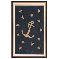 EXTRAORDINARY NAVAL JACK WITH 13 LARGE STARS AND A BEAUTIFUL, FOULED ANCHOR, MADE FOR THE COMMANDER OF AN ORGANIZATION OF CIVIL WAR NAVYMEN IN OHIO, LIKELY FOR USE IN 1892, WHEN HE SERVED AS THE CHIEF COMMANDER OF ITS NATIONAL CONVENTION AT BALTIMORE