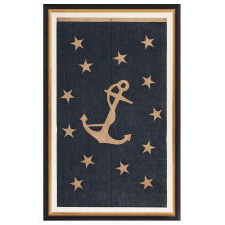 EXTRAORDINARY NAVAL JACK WITH 13 LARGE, EXTRAORDINARY STARS AND A BEAUTIFUL, FOULED ANCHOR, MADE FOR THE COMMANDER OF AN ORGANIZATION OF CIVIL WAR NAVY VETERANS IN OHIO, LIKELY FOR USE IN 1892, WHEN HE SERVED AS THE CHIEF COMMANDER OF ITS NATIONWIDE CONVENTION AT BALTIMORE