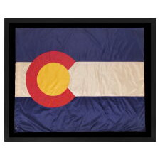 COLORADO STATE FLAG OF EXCEPTIONAL QUALITY, MADE OF SILK, CIRCA 1911-1920’s, EXTRAORDINARILY RARE IN THIS PERIOD AND THE EARLIEST EXAMPLE THAT I HAVE EVER ENCOUNTERED