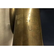 COMBINATION MARINE CORPS BUGLE, SASH, AND BANNER, WWII ERA (1941-1945), BUGLECRAFT, BROOKLYN, NEW YORK