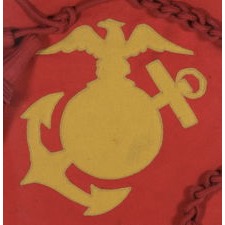 COMBINATION MARINE CORPS BUGLE, SASH, AND BANNER, WWII ERA (1941-1945), BUGLECRAFT, BROOKLYN, NEW YORK
