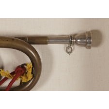 COMBINATION MARINE CORPS BUGLE, SASH, AND BANNER, WWII ERA (1941-1945), BUGLECRAFT, BROOKLYN, NEW YORK