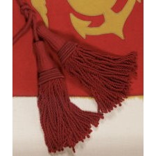 COMBINATION MARINE CORPS BUGLE, SASH, AND BANNER, WWII ERA (1941-1945), BUGLECRAFT, BROOKLYN, NEW YORK