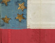 CONFEDERATE 1ST NATIONAL BIBLE FLAG, UNUSUALLY LARGE SIZE, FOIL STARS, CAPT. JOHN BLAIR HOGE, 1ST VA CAVALRY
