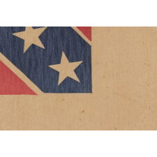 UNUSUAL CONFEDERATE FLAG IN THE THIRD NATIONAL FORMAT, PRINTED ON HEAVY WEIGHT PARCHMENT, PROBABLY PRODUCED BETWEEN 1884 AND 1910, IN THE EARLIEST PERIOD OF THE UDC AND THE UCV