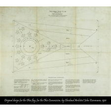 EARLY OHIO STATE FLAG WITH A BLUE DISC INSIDE THE BUCKEYE, AN EXTREMELY RARE AND BEAUTIFUL EXAMPLE, MADE IN THE EARLIEST POSSIBLE PERIOD, IMMEDIATELY FOLLOWING ITS DESIGN BY CLEVELAND ARCHITECT JOHN EISENMANN AND ACCEPTANCE BY THE OHIO STATE LEGISLATURE, CA 1902 - 1915