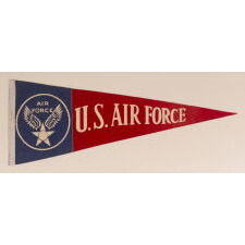 EARLY UNITED STATES AIR FORCE PENNANT, MADE NEAR THE TIME OF ITS INCEPTION AS ITS OWN BRANCH OF THE MILITARY, circa 1947-1950’s