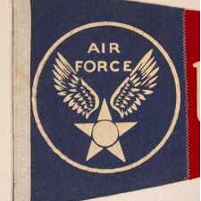 EARLY UNITED STATES AIR FORCE PENNANT, MADE NEAR THE TIME OF ITS INCEPTION AS ITS OWN BRANCH OF THE MILITARY, circa 1947-1950’s