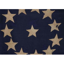 ENTIRELY HAND-SEWN CONFEDERATE 1ST NATIONAL (STARS & BARS) PATTERN FLAG WITH AN UNUSUAL COUNT OF 12 STARS TO REFLECT THE SECESSION OF MISSOURI IN 1861, IN A SMALL, DESIRABLE SCALE