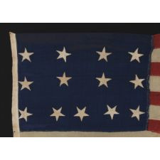 EXCEPTIONALLY RARE 13 STAR FLAG IN A 4-4-5 LINEAL PATTERN, THE ONLY KNOWN EXAMPLE WITH THIS UNUSUAL STAR DESIGN, CA 1835-1865