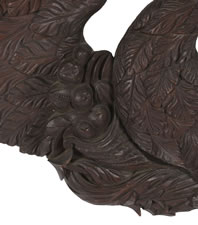 EXPERTLY CARVED, SOLID WALNUT, AMERICAN EAGLE WITH BEAUTIFUL STYLE, LARGE SCALE & EXCEPTIONAL EARLY SURFACE, ca 1830-1860, PROBABLY OF PENNSYLVANIA ORIGIN