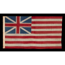 EXTRAORDINARILY RARE, 1876 EXAMPLE OF THE FIRST NATIONAL FLAG OF AMERICA, THE “GRAND UNION”, MADE BY HORSTMANN BROS. & CO. OF PHILADELPHIA FOR THE CENTENNIAL INTERNATIONAL EXHIBITION