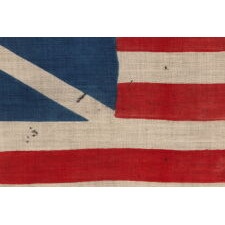 EXTRAORDINARILY RARE, 1876 EXAMPLE OF THE FIRST NATIONAL FLAG OF AMERICA, THE “GRAND UNION”, MADE BY HORSTMANN BROS. & CO. OF PHILADELPHIA FOR THE CENTENNIAL INTERNATIONAL EXHIBITION