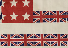 EXTREMELY RARE FRANCO-ANGLO-AMERICAN PARADE FLAG, WWI, PRO-ALLIED FORCES