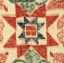 EXTREMELY RARE WEFTWORK BEDSPREAD, MID-19TH CENTURY