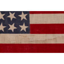 42 STARS ON AN ANTIQUE AMERICAN FLAG WITH SCATTERED STAR POSITIONING, REFLECTS THE ADDITION OF WASHINGTON STATE, MONTANA, AND THE DAKOTAS, NEVER AN OFFICIAL STAR COUNT, circa 1889-1890