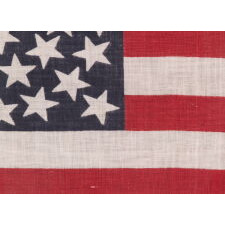 45 STARS ON AN ANTIQUE AMERICAN PARADE FLAG WITH A MEDALLION CONFIGURATION, A RARE FEATURE IN THIS PERIOD, 1896-1908, UTAH STATEHOOD