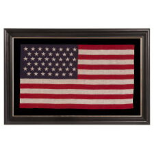 45 STARS IN STAGGERED ROWS ON AN ANTIQUE AMERICAN PARADE FLAG OF THE 1896-1908 PERIOD, SPANISH-AMERICAN WAR ERA; REFLECTS UTAH STATEHOOD
