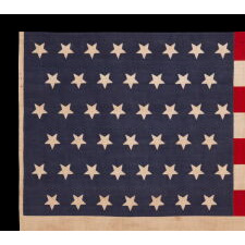 45 UPSIDE-DOWN STARS ON AN ANTIQUE AMERICAN FLAG MADE IN THE ERA OF THE SPANISH-AMERICAN WAR (1898), WHEN UTAH WAS THE MOST RECENT STATE TO JOIN THE UNION, circa 1896-1908