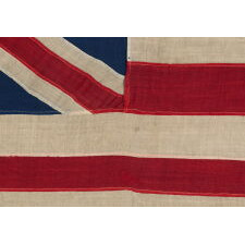 EXTRAORDINARILY RARE, 1876 EXAMPLE OF THE FIRST NATIONAL FLAG OF AMERICA, THE “GRAND UNION” OR “CONTINENTAL COLORS,” MADE TO CELEBRATE THE 100TH ANNIVERSARY OF AMERICAN INDEPENDENCE, ALMOST CERTAINLY FOR DISPLAY AT THE CENTENNIAL INTERNATIONAL EXHIBITION IN PHILADELPHIA