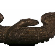 PRESSED BRASS EAGLE, AN EARLY PARADE FLAG HOLDER & BUNTING TIE-BACK, AN ESPECIALLY ATTRACTIVE EXAMPLE, circa 1880-1895