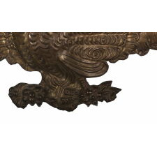 PRESSED BRASS EAGLE, AN EARLY PARADE FLAG HOLDER & BUNTING TIE-BACK, AN ESPECIALLY ATTRACTIVE EXAMPLE, circa 1880-1895