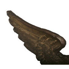 PRESSED BRASS EAGLE, AN EARLY PARADE FLAG HOLDER & BUNTING TIE-BACK, AN ESPECIALLY ATTRACTIVE EXAMPLE, circa 1880-1895