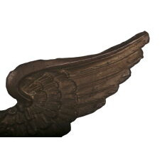 PRESSED BRASS EAGLE, AN EARLY PARADE FLAG HOLDER & BUNTING TIE-BACK, AN ESPECIALLY ATTRACTIVE EXAMPLE, circa 1880-1895