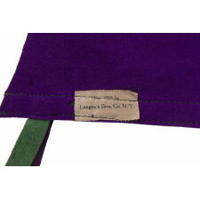 RARE SUFFRAGETTE PENNANT WITH ICONIC BUGLER / "CLARION GIRL" IMAGE, BEARING A SUFFRAGE FLAG 10 STARS, THE LARGEST TO REPRESENT SUCCESS IN ILLINOIS IN 1913; MADE FOR HARRIOT STANTON EATON BLANCH'S WOMENS POLITICAL UNION IN NYC, SIGNED & PATENT-DATED BY THE MAKER