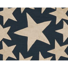 SPECTACULAR ANTIQUE AMERICAN FLAG WITH 38 STARS, ARRANGED IN A RARE VARIANT OF THE "GREAT STAR" PATTERN THAT INCORPORATES STARS BETWEEN EACH ARM; MADE FOR THE 100th ANNIVERSARY OF AMERICAN INDEPENDENCE IN 1876, AMONG THE VERY BEST OF ALL KNOWN EXAMPLES IN THIS STAR COUNT, REFLECTS THE ADDITION OF COLORADO AS THE “CENTENNIAL STATE”