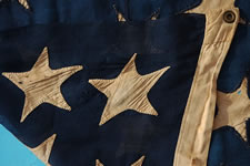 34 STARS, 1861-63, CIVIL WAR PERIOD, HAND-SEWN, SINGLE-APPLIQUED STARS