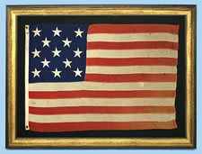 13 STARS, 1895-1926, 3-2-3-2-3 CONFIGURATION, MARKED U.S. ARMY STANDARD BUNTING