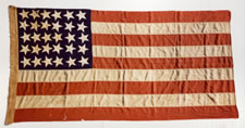 30 Star American Flag -- Pre-Civil War -- 9 original Stripes