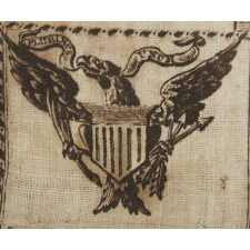 EXTRAORDINARILY EARLY (1806) PRINTED LINEN KERCHIEF GLORIFYING GEORGE WASHINGTON, GERMANTOWN PRINT WORKS, GERMANTOWN, PENNSYLVANIA