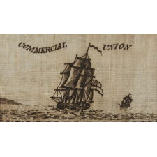 EXTRAORDINARILY EARLY (1806) PRINTED LINEN KERCHIEF GLORIFYING GEORGE WASHINGTON, GERMANTOWN PRINT WORKS, GERMANTOWN, PENNSYLVANIA