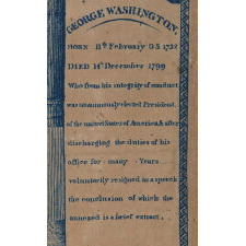 EXTRAORDINARILY EARLY (1806) PRINTED LINEN KERCHIEF GLORIFYING GEORGE WASHINGTON, GERMANTOWN PRINT WORKS, GERMANTOWN, PENNSYLVANIA; EXHIBITED JANUARY – AUGUST, 2023 AT THE MUSEUM OF THE AMERICAN REVOLUTION