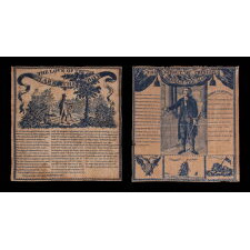 PAIR OF EXTRAORDINARILY EARLY (1806) PRINTED LINEN KERCHIEFS GLORIFYING GEORGE WASHINGTON, GERMANTOWN PRINT WORKS, GERMANTOWN, PENNSYLVANIA