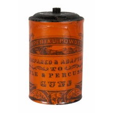 "IMPERIAL POWDER" GUNPOWDER TIN, EUREKA POWDER COMPANY, DURHAM, NEW HAMPSHIRE, CA 1853-70