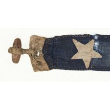 U.S. NAVY HOMEWARD-BOUND OR COMMISSIONING PENNANT WITH 10 STARS, PROBABLY MADE ABOARD SHIP, PROBABLY PRE-CIVIL WAR, CA 1835-1860