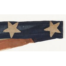 U.S. NAVY HOMEWARD-BOUND OR COMMISSIONING PENNANT WITH 10 STARS, PROBABLY MADE ABOARD SHIP, PROBABLY PRE-CIVIL WAR, CA 1835-1860