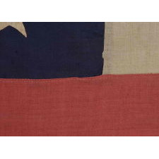 ENTIRELY HAND-SEWN CONFEDERATE 1ST NATIONAL (STARS & BARS) PATTERN FLAG WITH AN UNUSUAL COUNT OF 12 STARS TO REFLECT THE SECESSION OF MISSOURI IN 1861, IN A SMALL, DESIRABLE SCALE