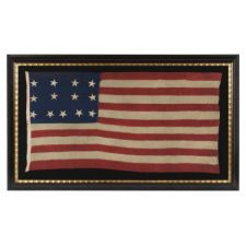 EXCEPTIONALLY RARE 13 STAR FLAG IN A 4-4-5 LINEAL PATTERN, THE ONLY KNOWN EXAMPLE WITH THIS UNUSUAL STAR DESIGN, CA 1835-1865