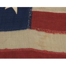 EXCEPTIONALLY RARE 13 STAR FLAG IN A 4-4-5 LINEAL PATTERN, THE ONLY KNOWN EXAMPLE WITH THIS UNUSUAL STAR DESIGN, CA 1835-1865