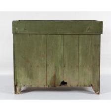 PENNSYLVANIA DRY SINK WITH 2 SHALLOW DRAWERS OVER 2 DOORS AND WITH OUTSTANDING GREEN-PAINTED SURFACE, ca 1840-50