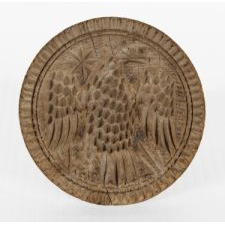 BUTTER STAMP WITH EAGLE MOTIF AND EIGHT-POINTED STAR, MID-19TH CENTURY