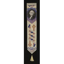 1876 CENTENNIAL STEVENSGRAPH BOOK MARK WITH AN IMAGE OF GEORGE WASHINGTON, MADE BY PHOENIX MANUFACTURING CO.