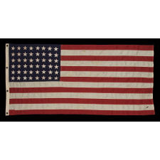 48 STARS ON A MILITARY GRADE, U.S. NAVY SMALL BOAT FLAG, WWI - WWII ERA (1917-1945), MARKED "U.S. ENSIGN No. 10"