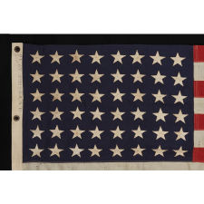 48 STARS ON A MILITARY GRADE, U.S. NAVY SMALL BOAT FLAG, WWI - WWII ERA (1917-1945), MARKED "U.S. ENSIGN No. 10"