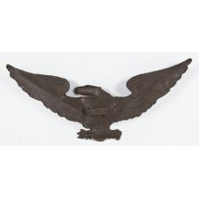 PRESSED BRASS EAGLE, AN EARLY PARADE FLAG HOLDER & BUNTING TIE-BACK, AN ESPECIALLY ATTRACTIVE EXAMPLE, ca 1870-1890's: